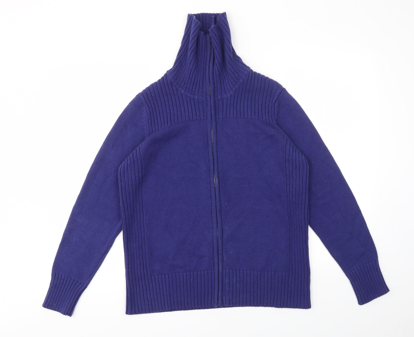 M&S Womens Blue Houndstooth  Full Zip Hoodie Size 18
