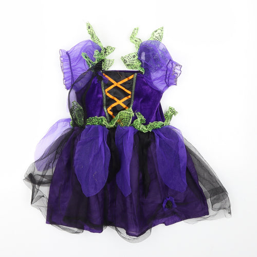 Ladybird Girls Purple Houndstooth  Fit & Flare  Size 2-3 Years  - fancy dress