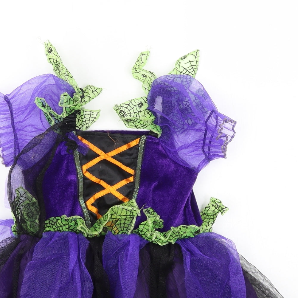 Ladybird Girls Purple Houndstooth  Fit & Flare  Size 2-3 Years  - fancy dress