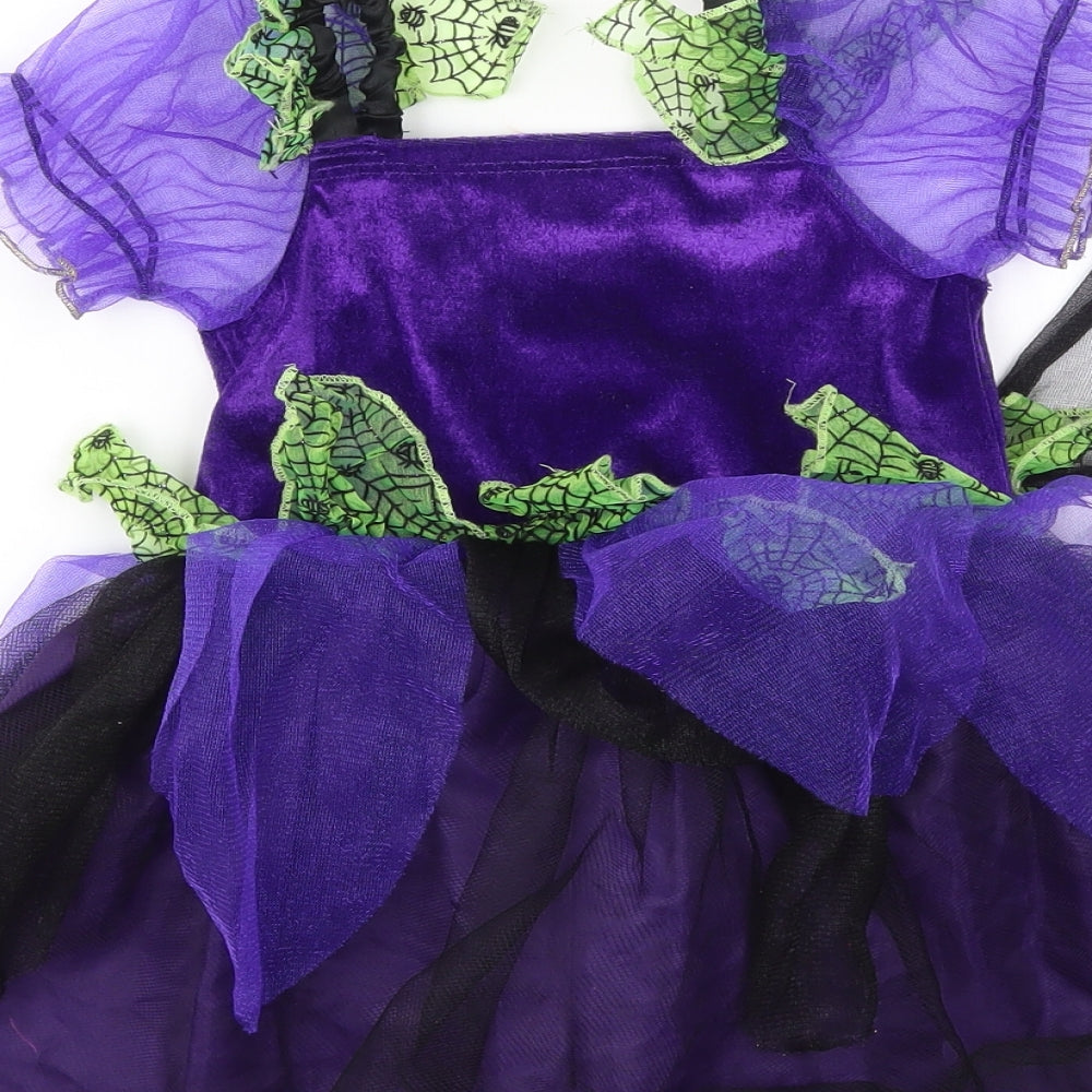 Ladybird Girls Purple Houndstooth  Fit & Flare  Size 2-3 Years  - fancy dress