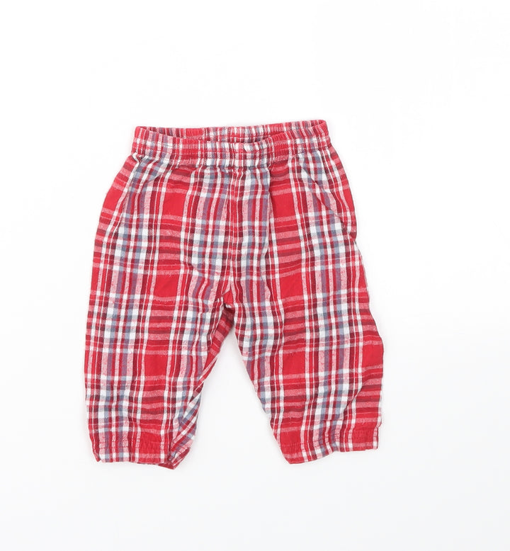 Nutmeg Boys Red Chevron  Capri Trousers Size 3-6 Months