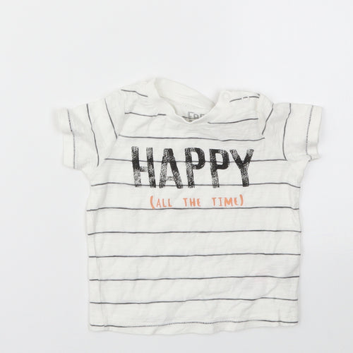 F&F Boys Multicoloured Striped  Basic T-Shirt Size 3-6 Months