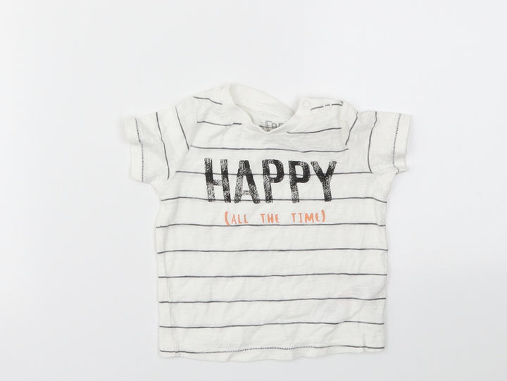 F&F Boys Multicoloured Striped Basic T-Shirt Size 3-6 Months