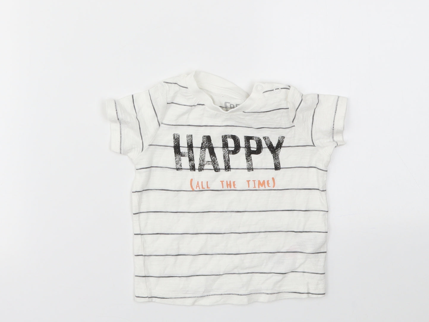 F&F Boys Multicoloured Striped  Basic T-Shirt Size 3-6 Months