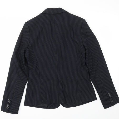 Mexx Womens Black Striped  Jacket Blazer Size 12