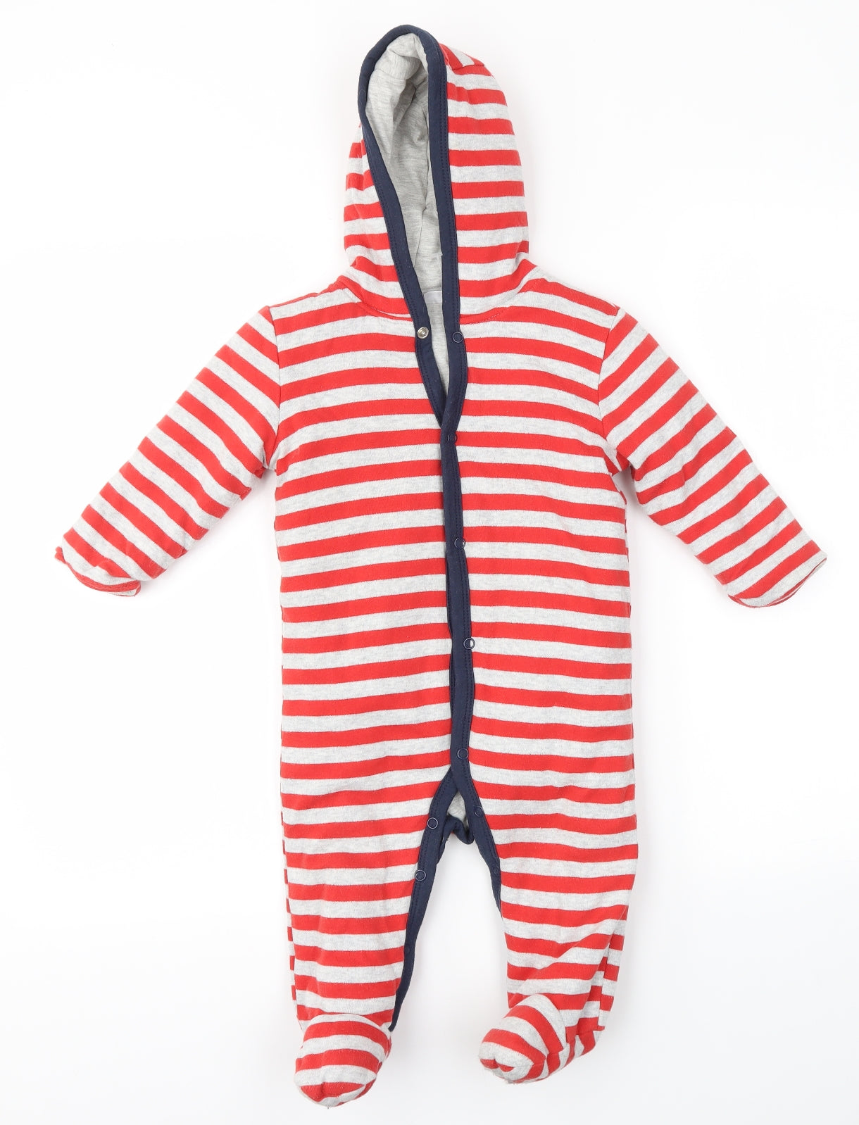 F&F Baby Red Striped  Babygrow One-Piece Size 9-12 Months