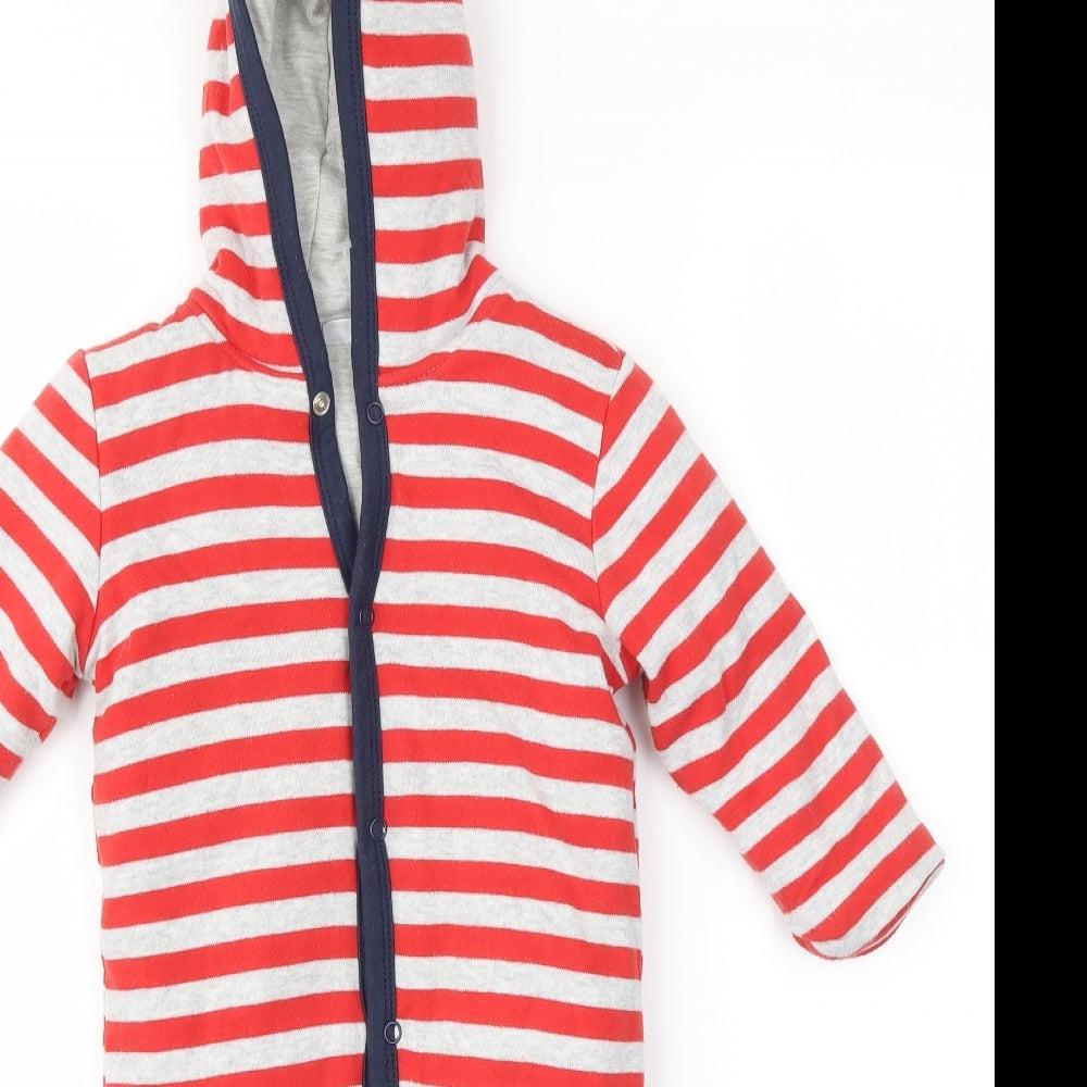 F&F Baby Red Striped  Babygrow One-Piece Size 9-12 Months