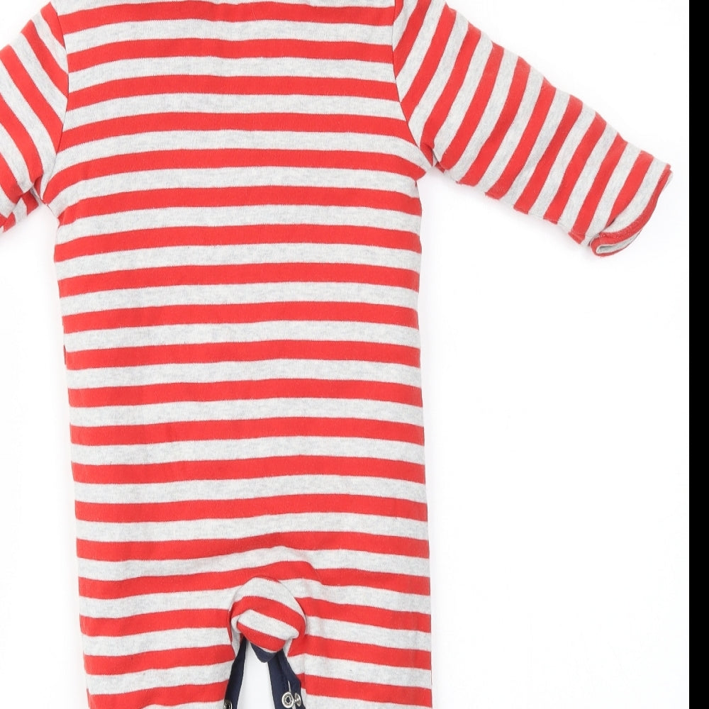 F&F Baby Red Striped  Babygrow One-Piece Size 9-12 Months