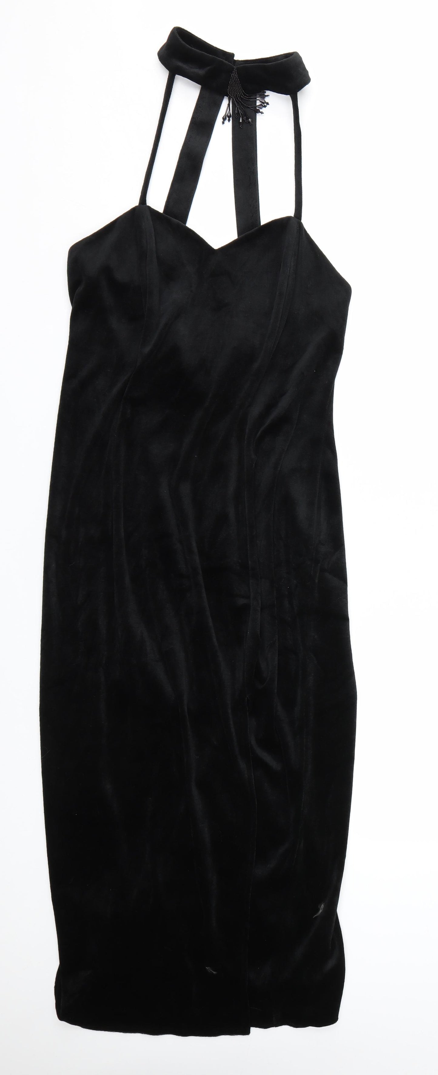 Ariella Womens Black  Velour Wrap Dress  Size 16
