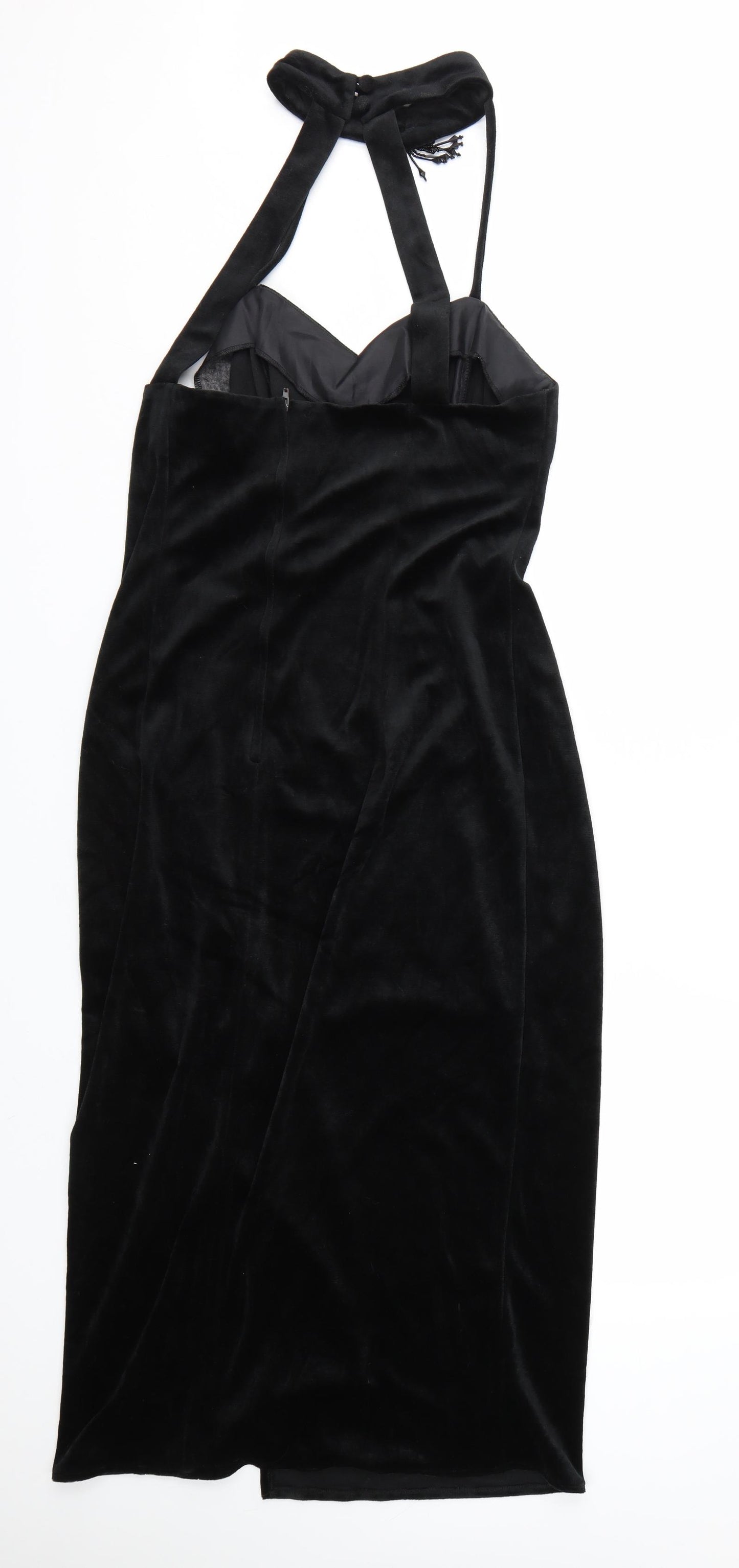 Ariella Womens Black  Velour Wrap Dress  Size 16