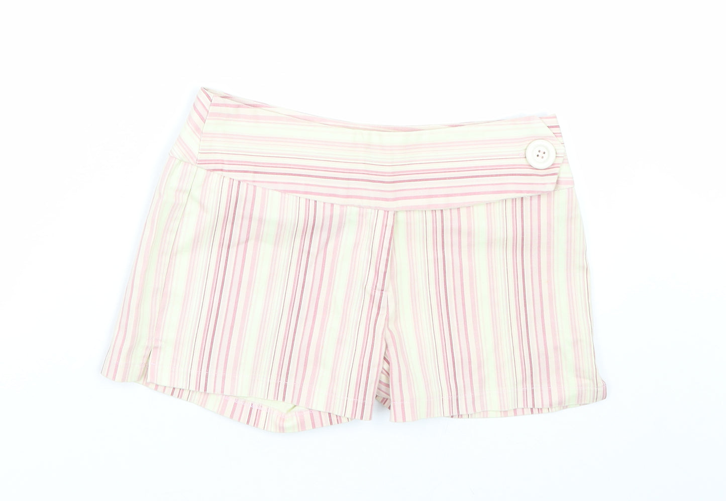 Evie Womens Pink Striped  Paperbag Shorts Size 10
