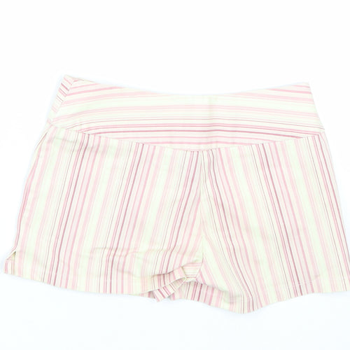 Evie Womens Pink Striped  Paperbag Shorts Size 10