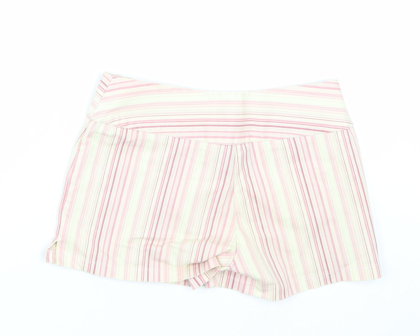 Evie Womens Pink Striped  Paperbag Shorts Size 10
