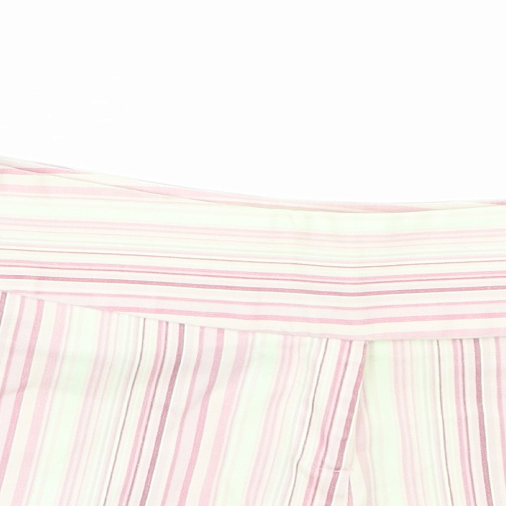 Evie Womens Pink Striped  Paperbag Shorts Size 10