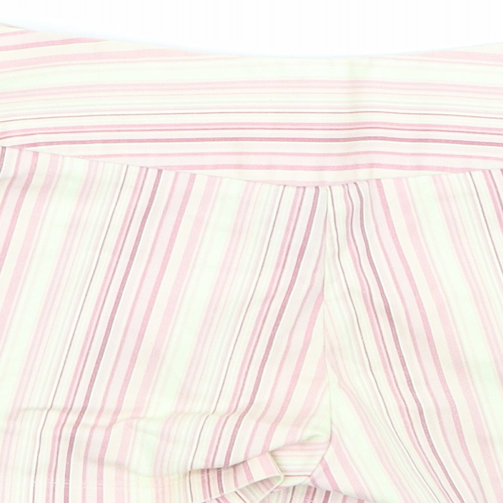 Evie Womens Pink Striped  Paperbag Shorts Size 10