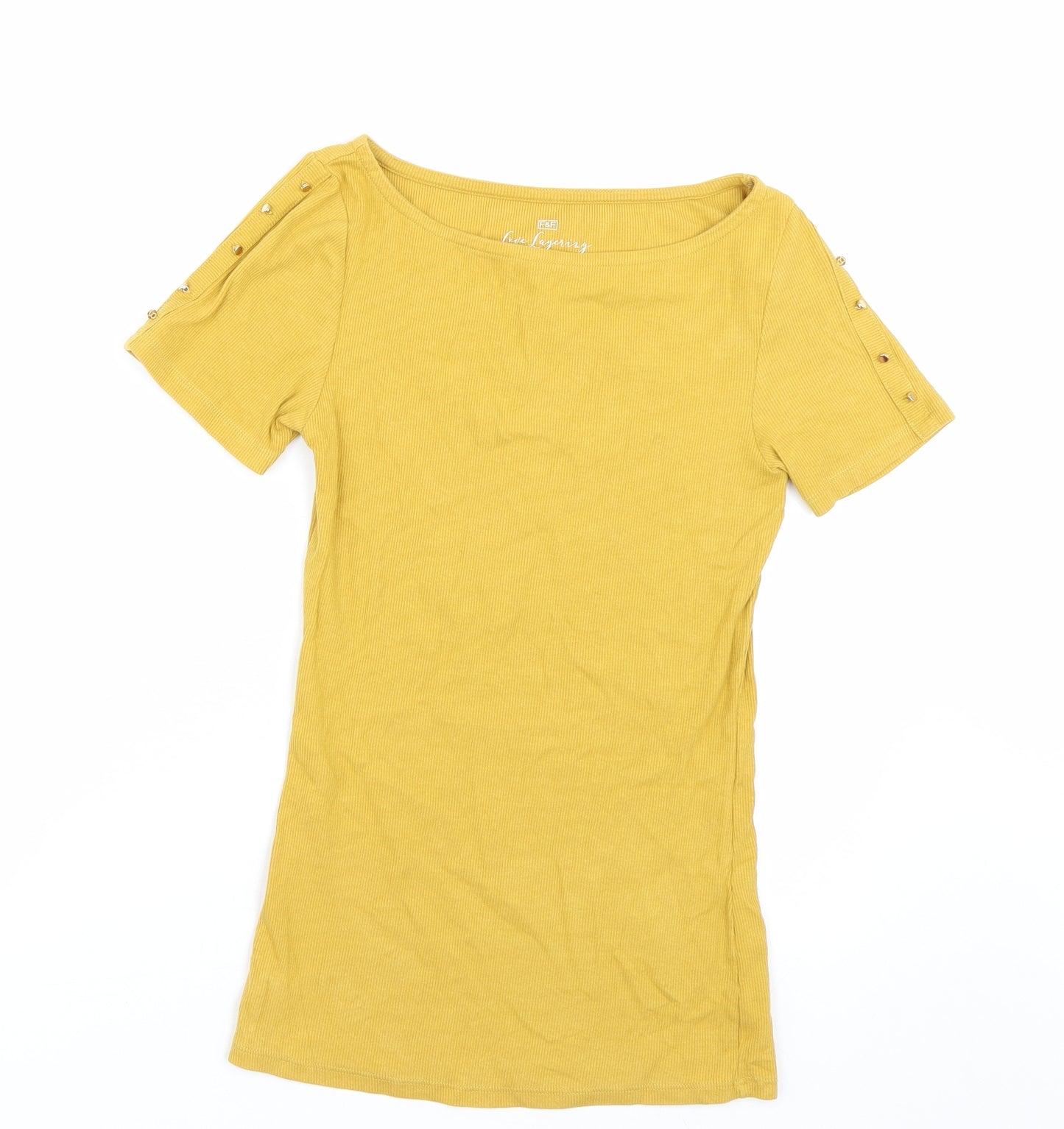 F&F Womens Yellow   Basic T-Shirt Size 6