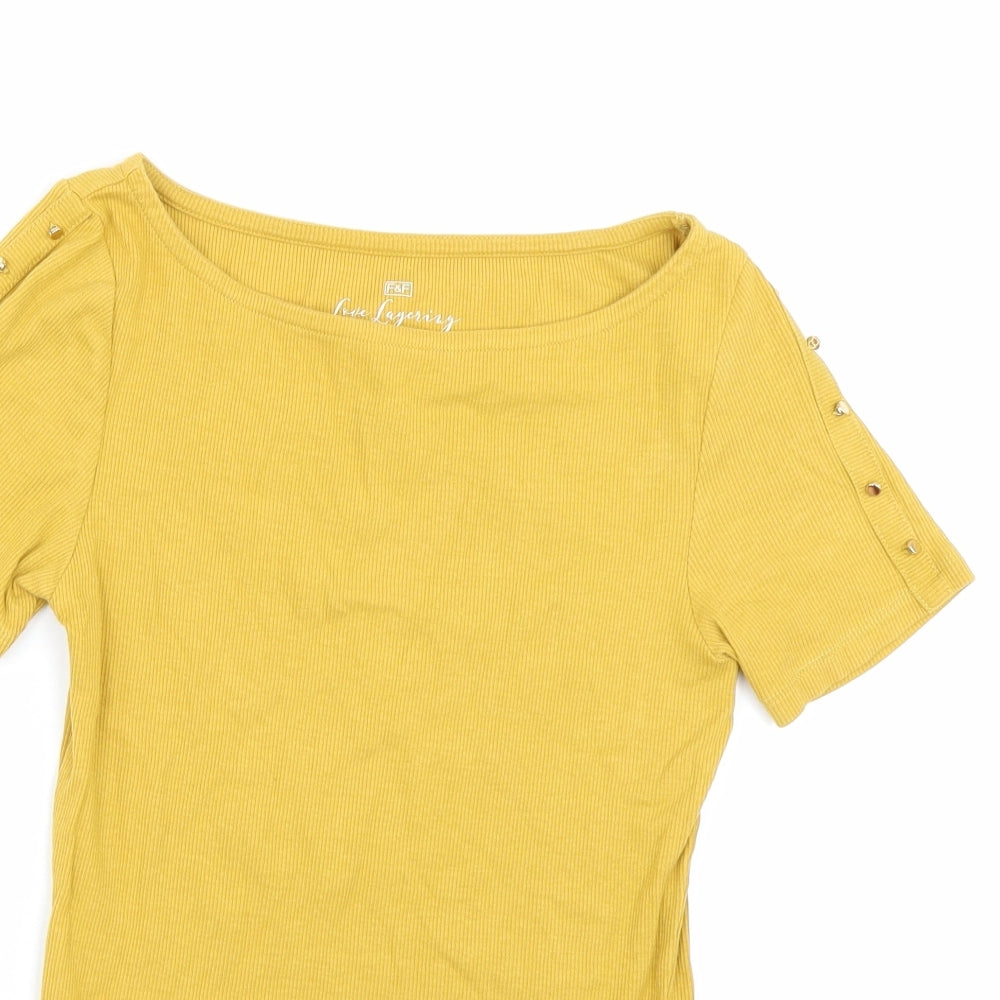 F&F Womens Yellow   Basic T-Shirt Size 6