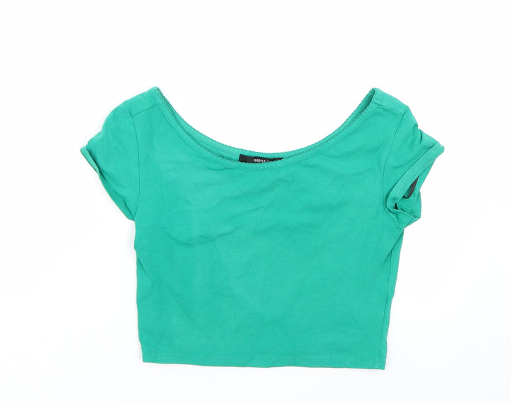 FOREVER 21 Womens Green Basic T-Shirt Size M