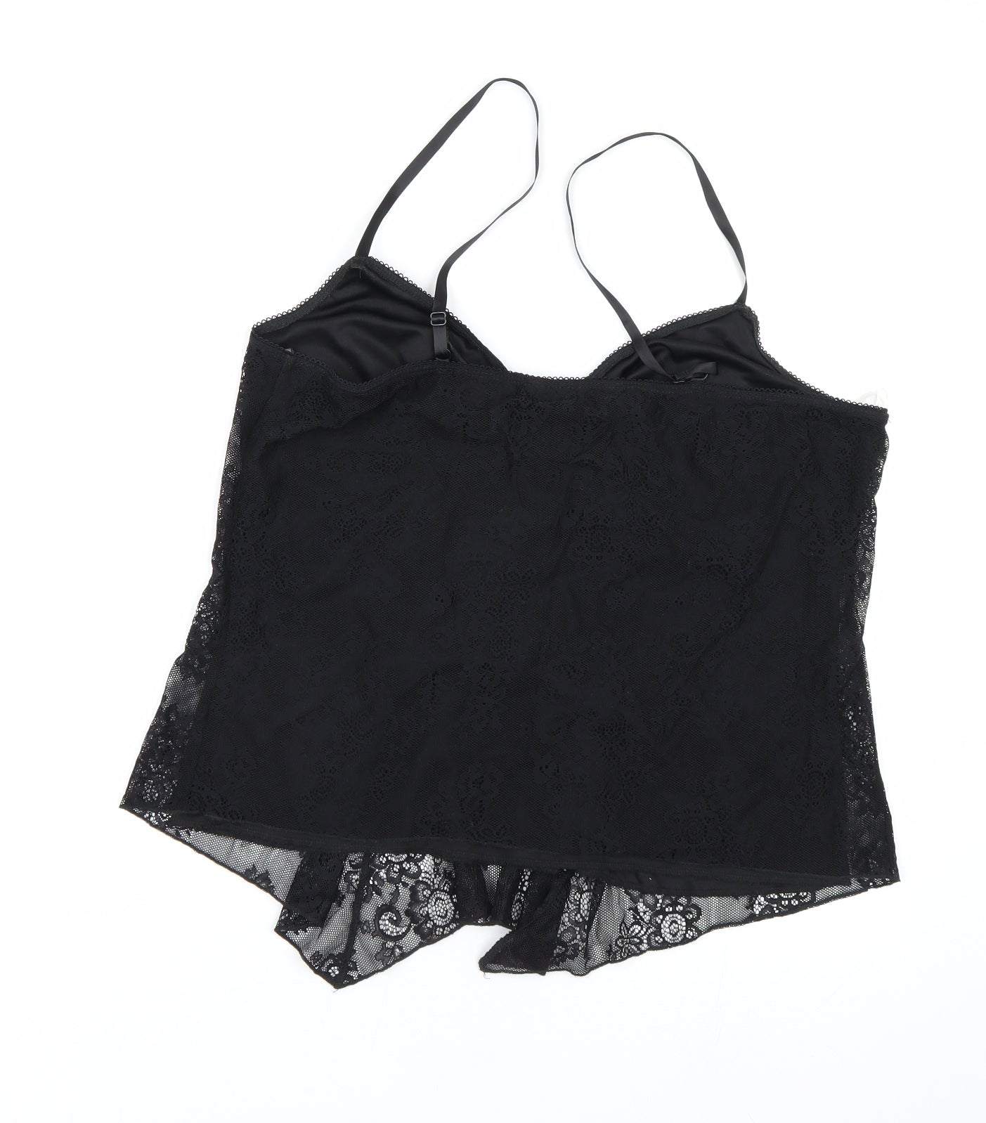 Evie Womens Black Floral  Top Pyjama Top Size 18