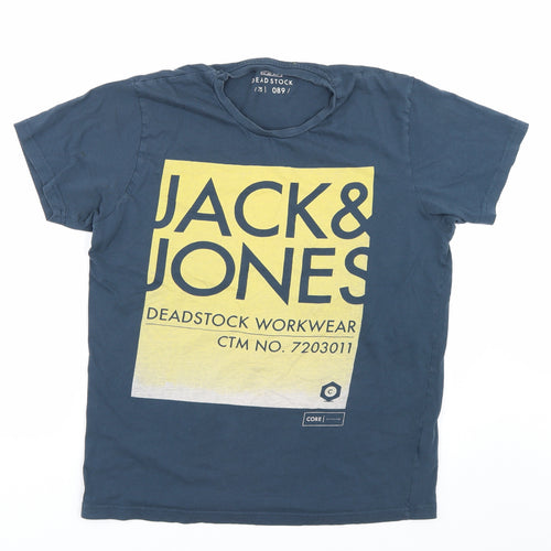 JACK & JONES Mens Blue    T-Shirt Size XL