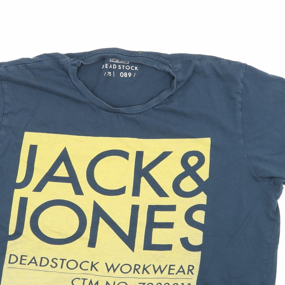 JACK & JONES Mens Blue    T-Shirt Size XL