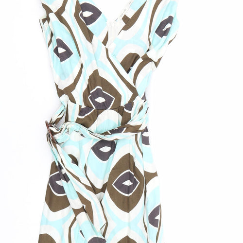 Dis moi Womens Blue Geometric  A-Line  Size S