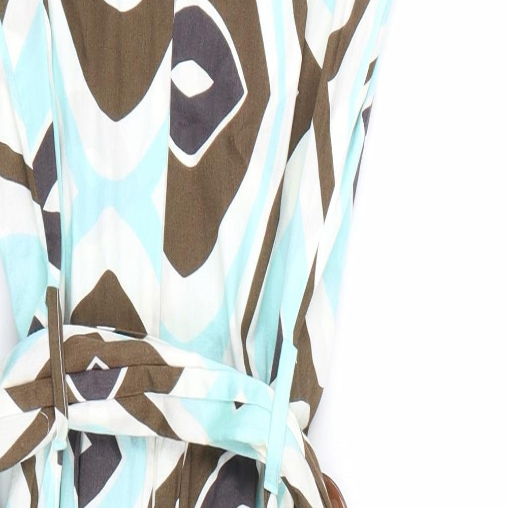 Dis moi Womens Blue Geometric  A-Line  Size S