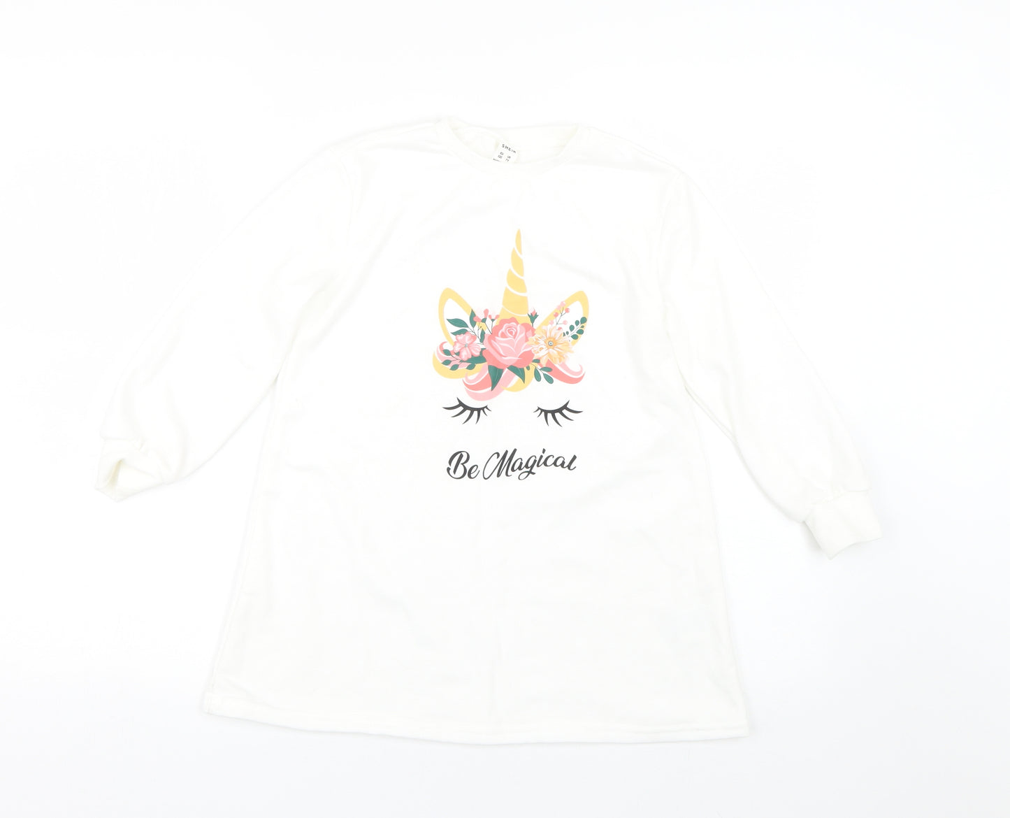 Shien Girls White   Pullover Jumper Size 7 Years  - Unicorn