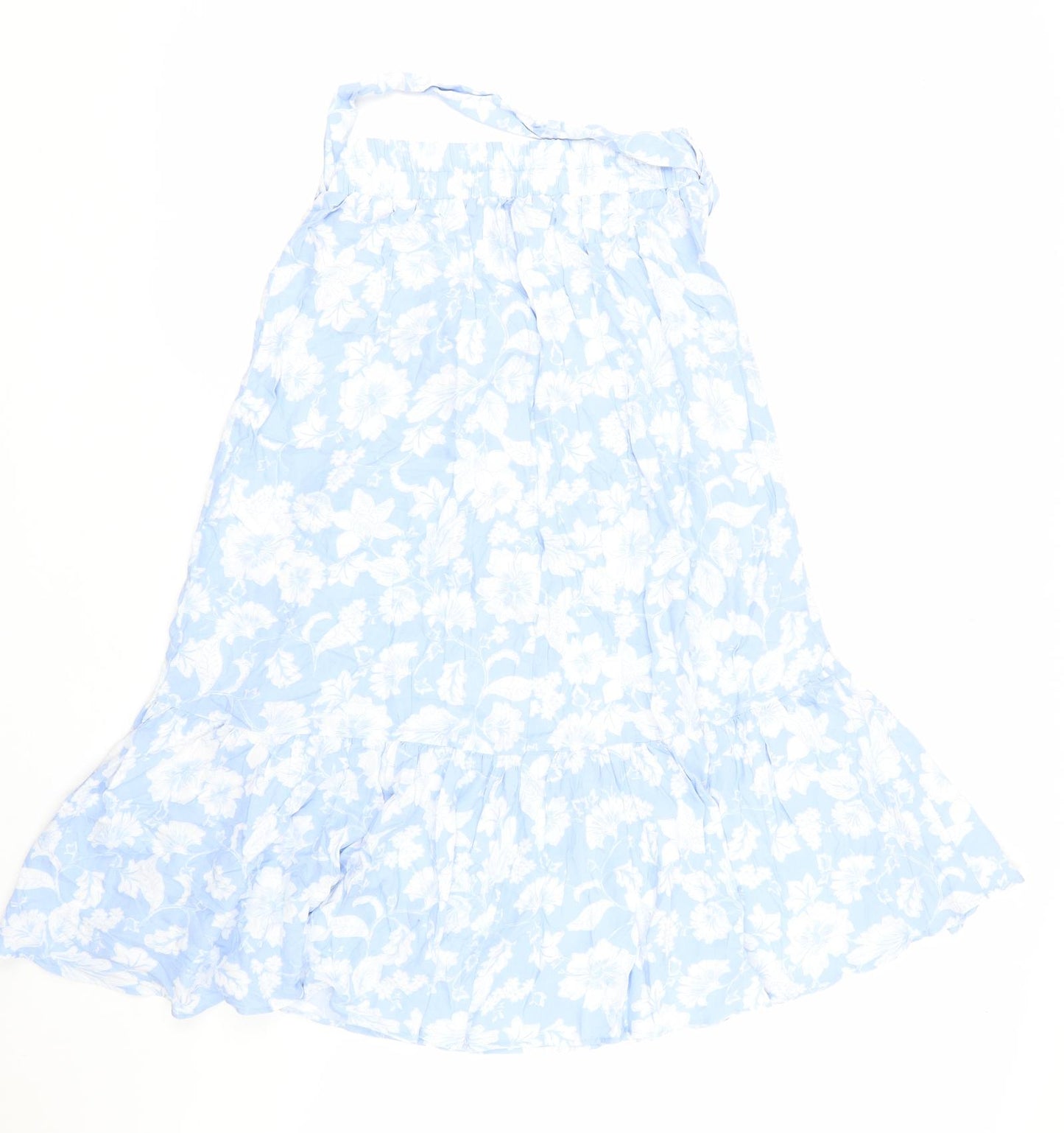 F&F Womens Blue Floral  Trumpet Skirt Size 8