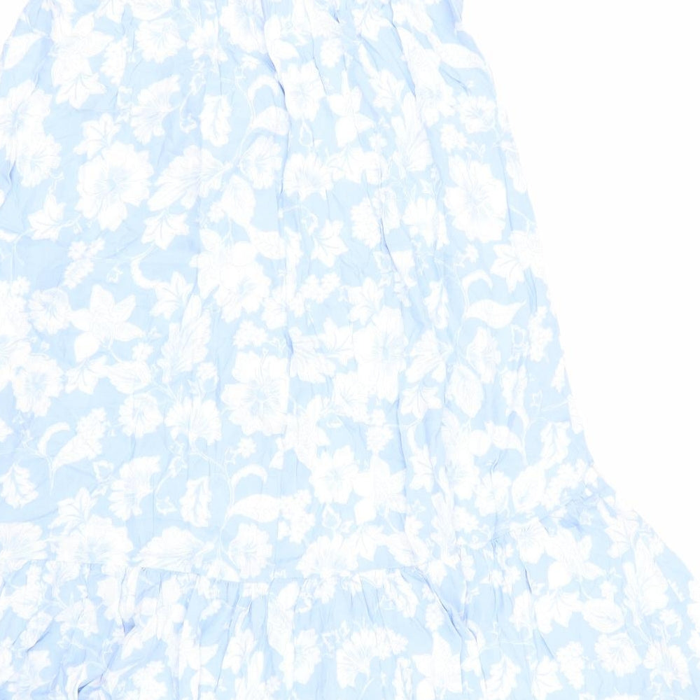 F&F Womens Blue Floral  Trumpet Skirt Size 8