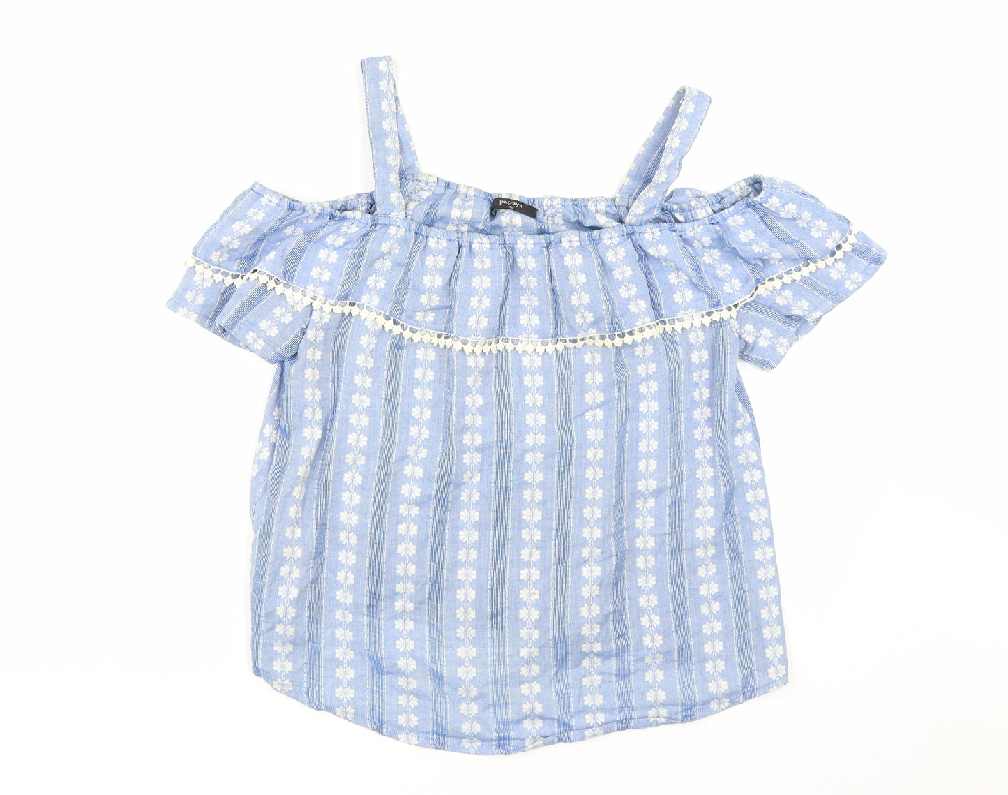 Papaya Womens Blue   Basic T-Shirt Size 10
