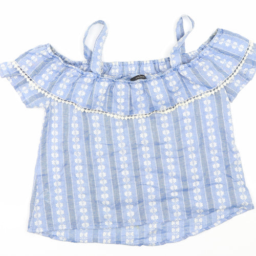 Papaya Womens Blue   Basic T-Shirt Size 10