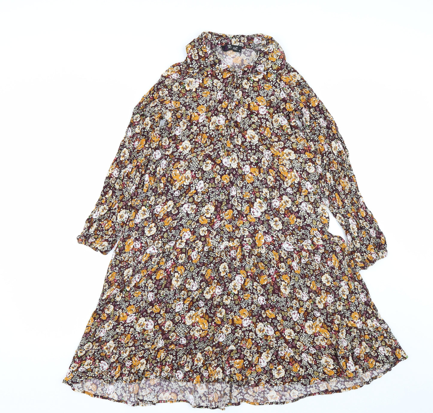 Actule Womens Multicoloured Floral  Shirt Dress  Size L