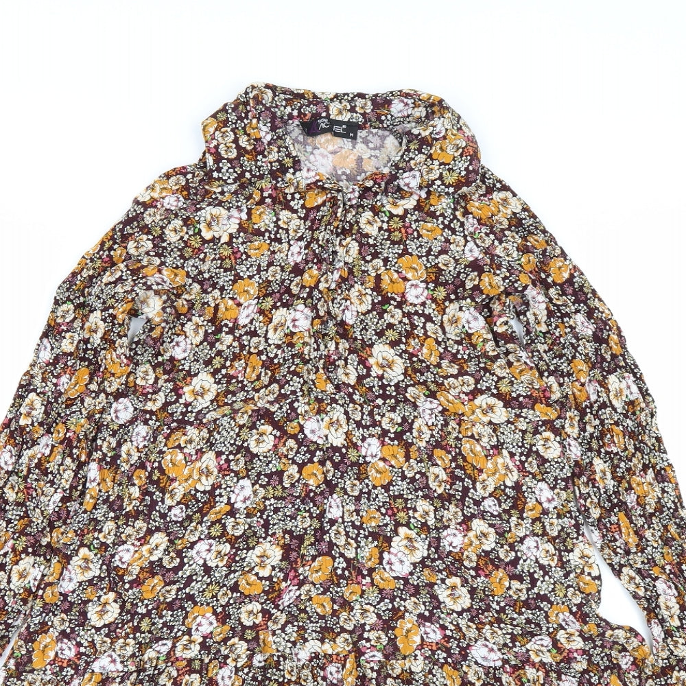 Actule Womens Multicoloured Floral  Shirt Dress  Size L