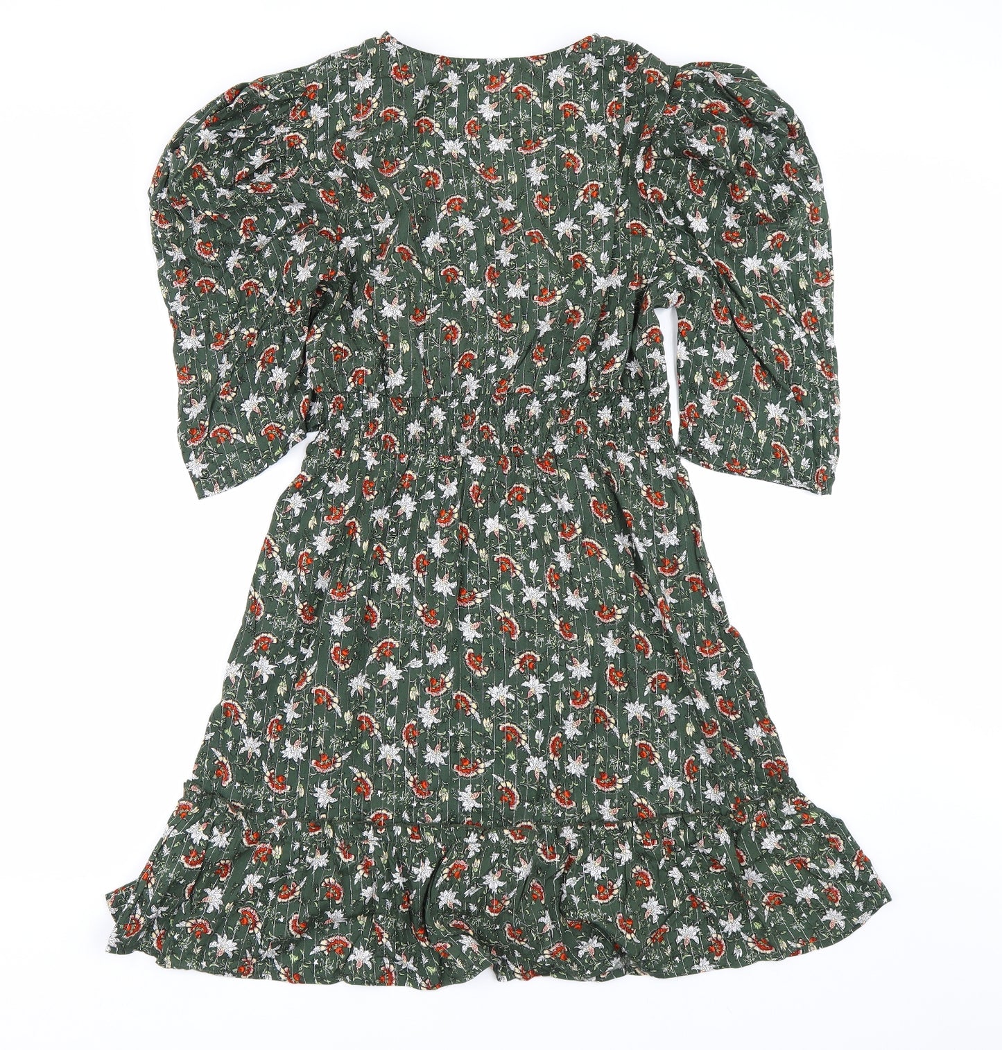 101 Indees Womens Green Floral  Fit & Flare  Size M