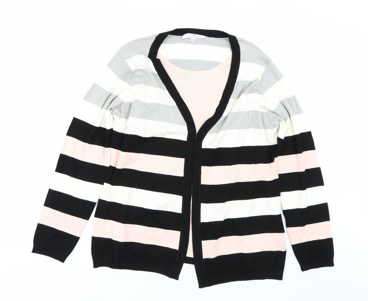 Julipa Womens Pink Striped Pullover Jumper Size 18