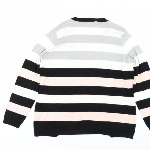 Julipa Womens Pink Striped  Pullover Jumper Size 18