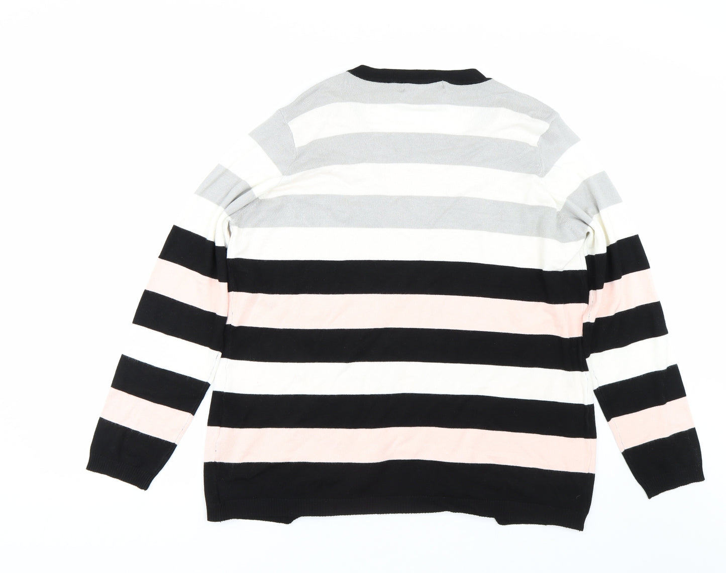 Julipa Womens Pink Striped  Pullover Jumper Size 18