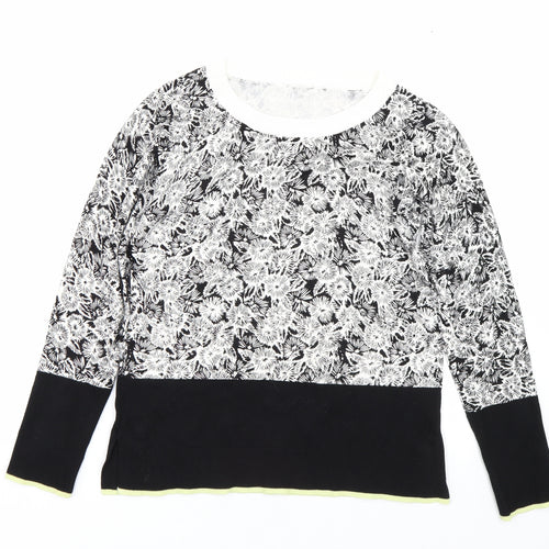 NEXT Womens Black Floral  Pullover Jumper Size 10