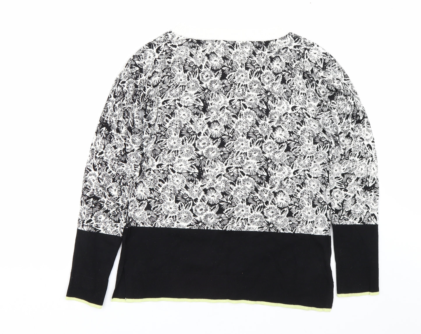 NEXT Womens Black Floral  Pullover Jumper Size 10
