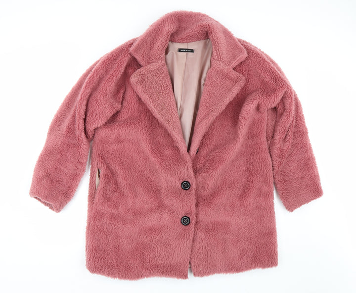 Preworn Womens Pink Overcoat Coat Size S