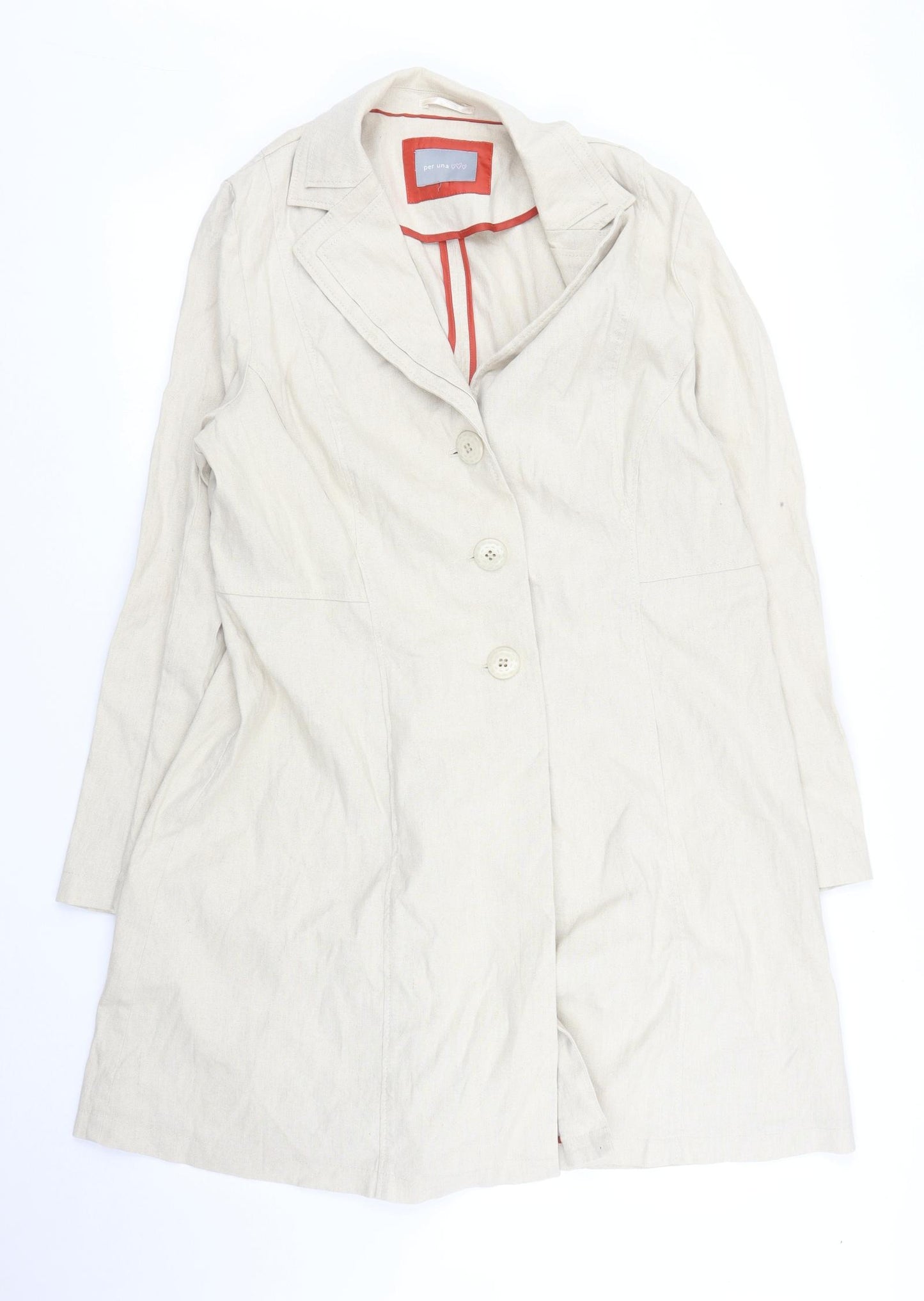 M&S Womens Beige   Trench Coat Jacket Size 18
