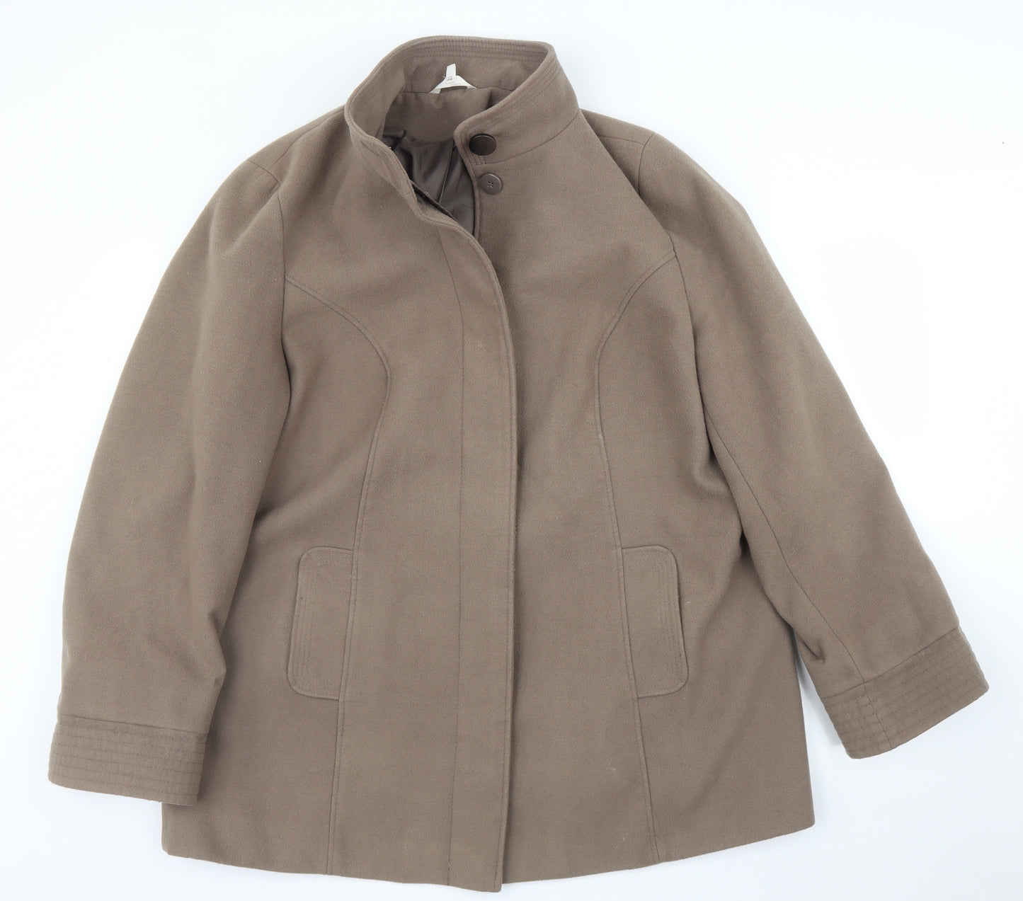 M&S Womens Brown   Overcoat Coat Size 18