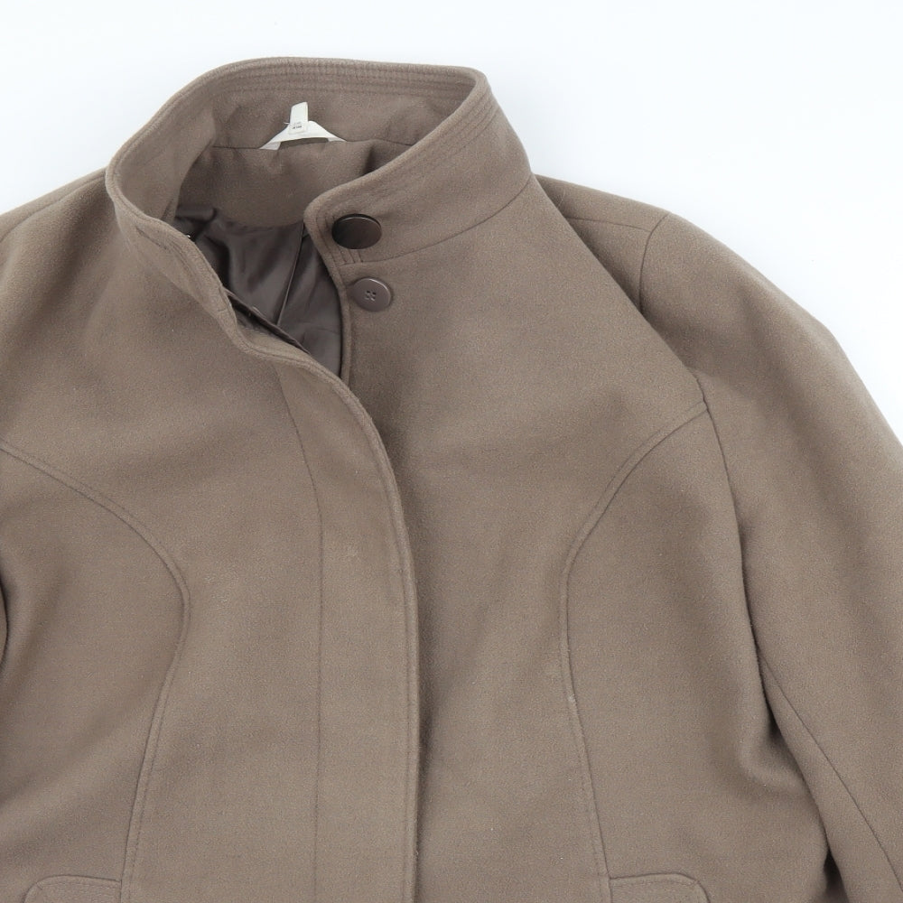 M&S Womens Brown   Overcoat Coat Size 18