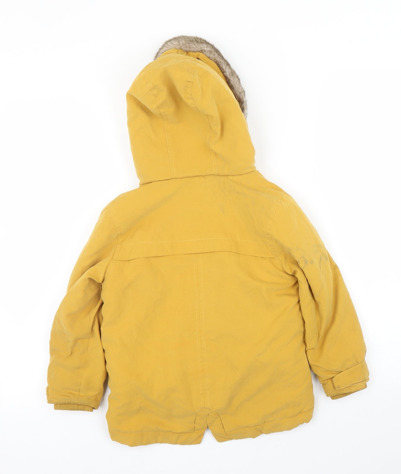 M&S Boys Yellow   Parka Coat Size 4-5 Years