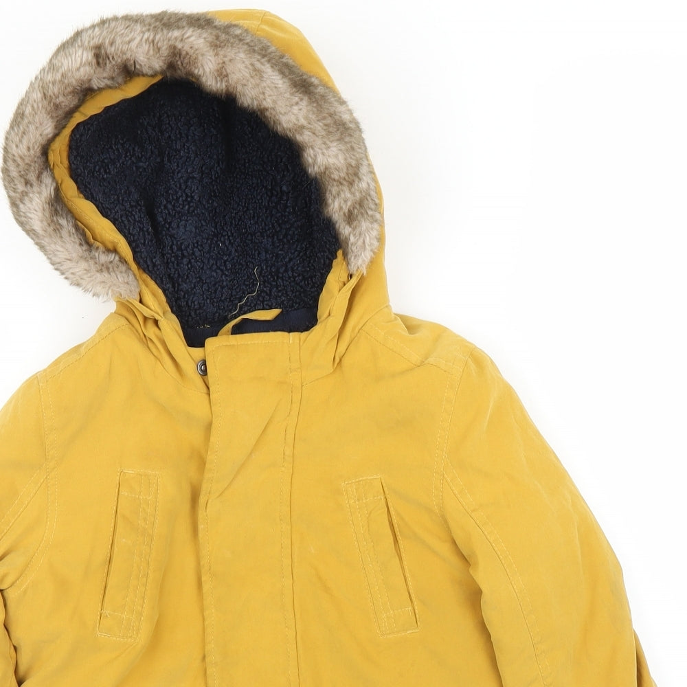M&S Boys Yellow   Parka Coat Size 4-5 Years