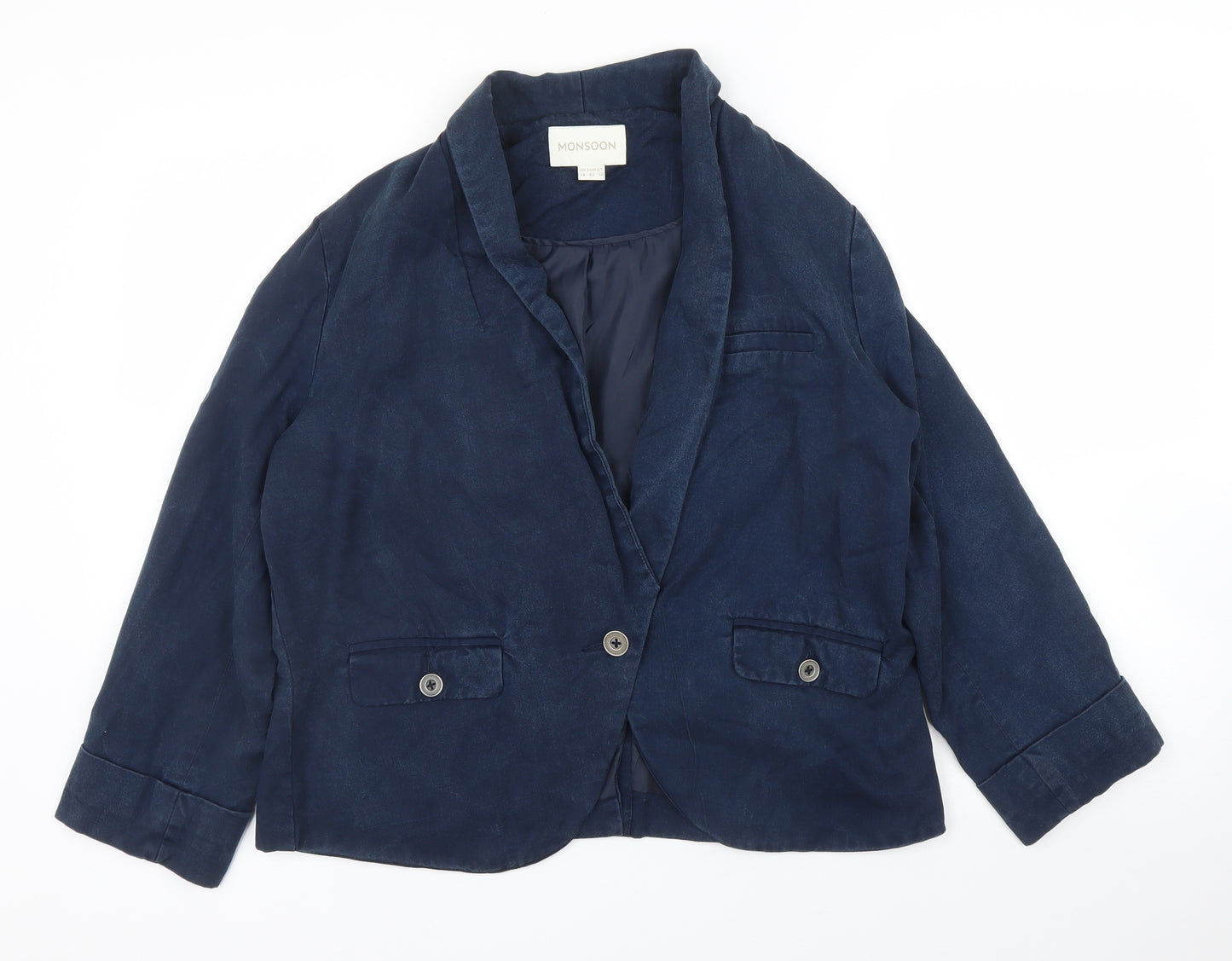 Monsoon Womens Blue   Jacket Blazer Size 14