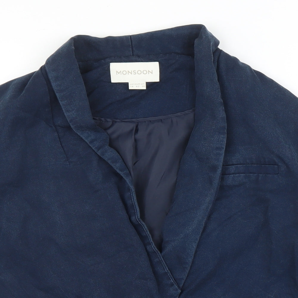Monsoon Womens Blue   Jacket Blazer Size 14