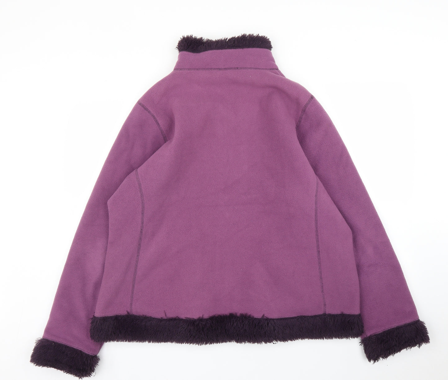 Preworn Womens Purple  Fleece Overcoat Coatigan Size L