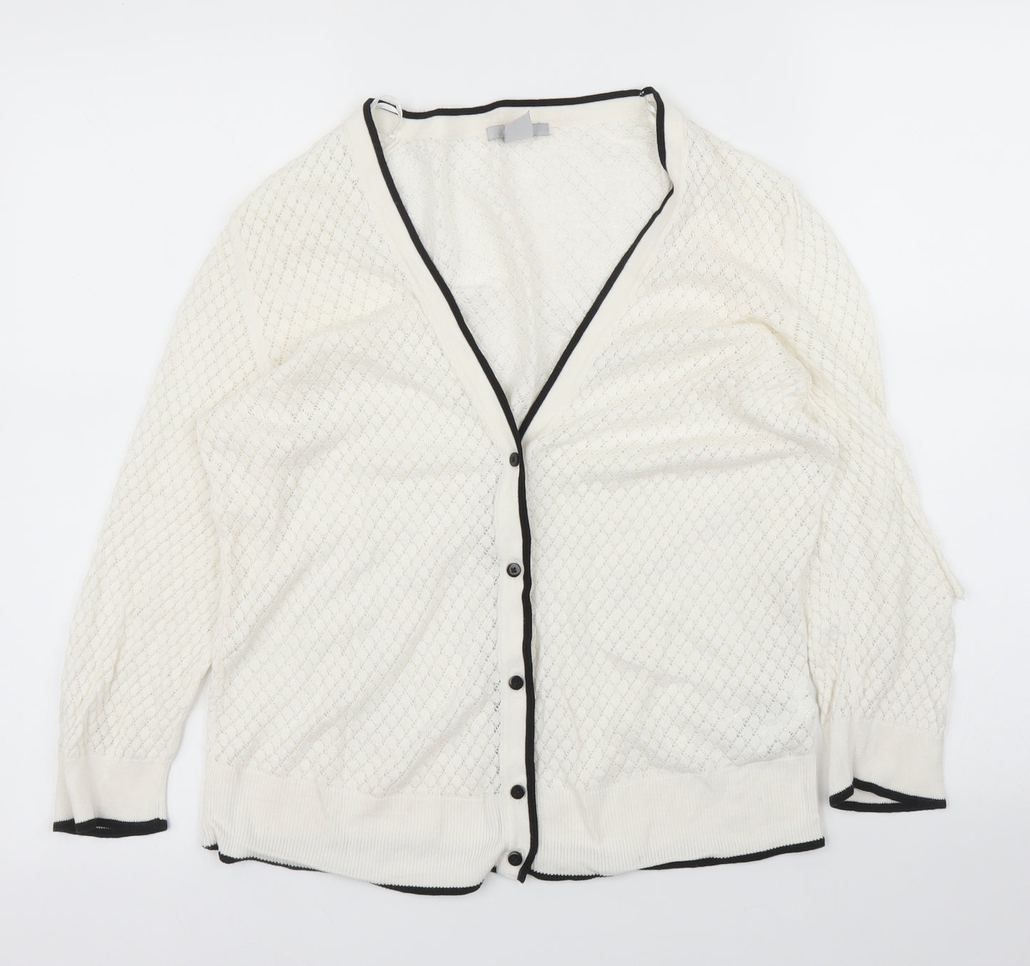 H&M Womens Ivory   Cardigan Jumper Size L